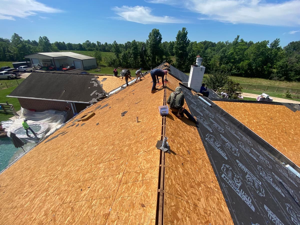 Completed roof replacement project by Rayburn's Roofing